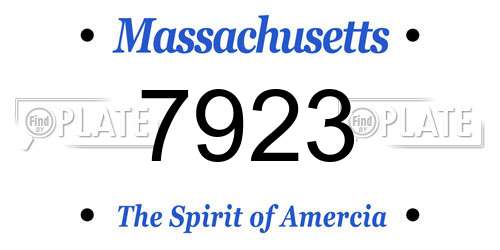 7923 Massachusetts License Plate