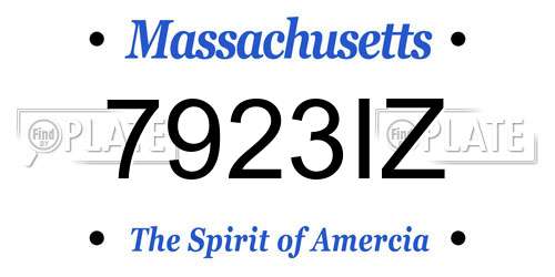 7923IZ Massachusetts License Plate