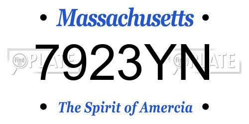 7923YN Massachusetts License Plate