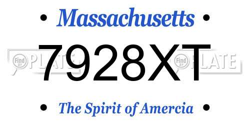 7928XT Massachusetts License Plate