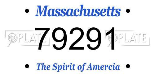 79291 Massachusetts License Plate