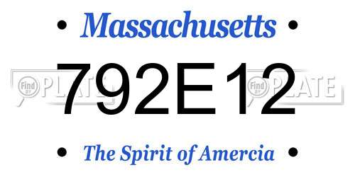 792E12 Massachusetts License Plate