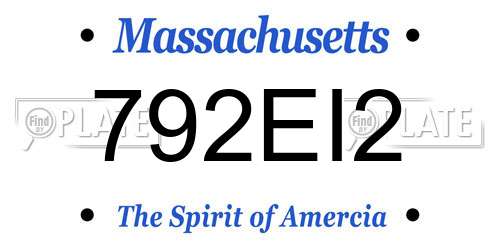 792EI2 Massachusetts License Plate