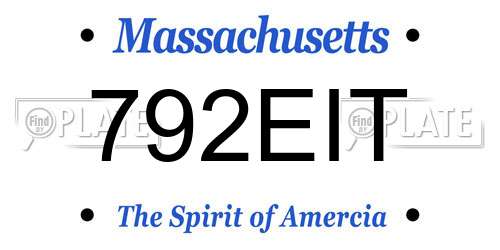 792EIT Massachusetts License Plate