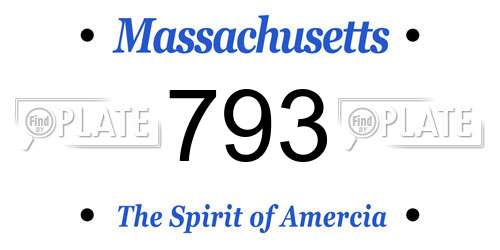 793 Massachusetts License Plate