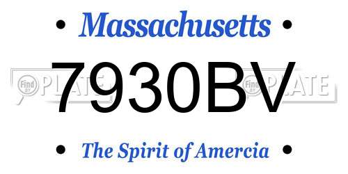 7930BV Massachusetts License Plate