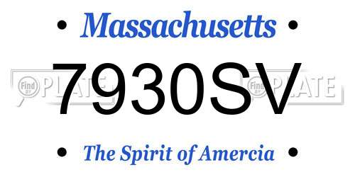 7930SV Massachusetts License Plate