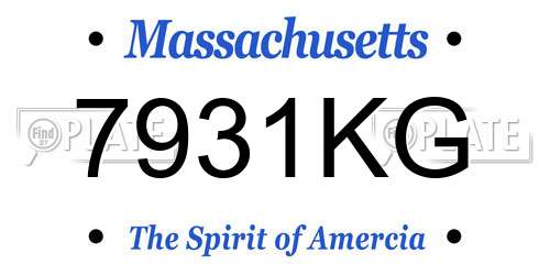 7931KG Massachusetts License Plate