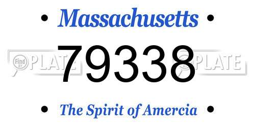 79338 Massachusetts License Plate