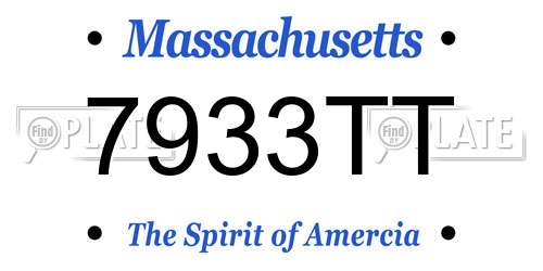 7933TT Massachusetts License Plate