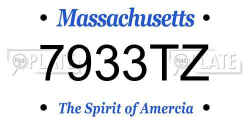 7933TZ Massachusetts License Plate
