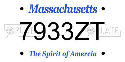 7933ZT Massachusetts License Plate
