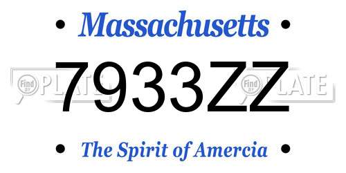 7933ZZ Massachusetts License Plate