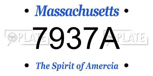 7937A Massachusetts License Plate