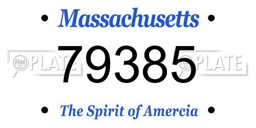 79385 Massachusetts License Plate