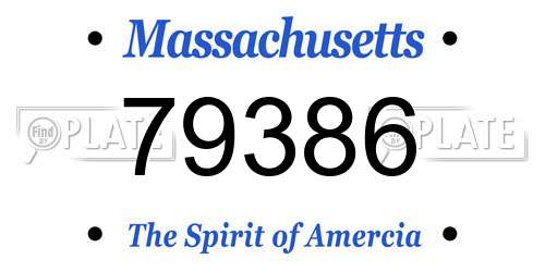 79386 Massachusetts License Plate