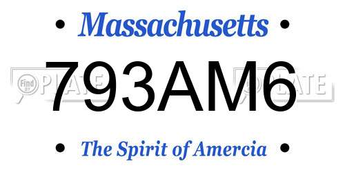 793AM6 Massachusetts License Plate