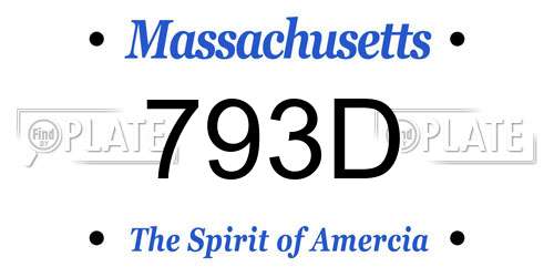 793D Massachusetts License Plate