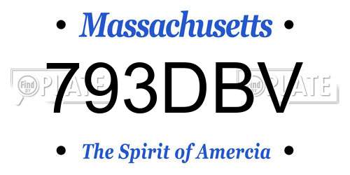 793DBV Massachusetts License Plate