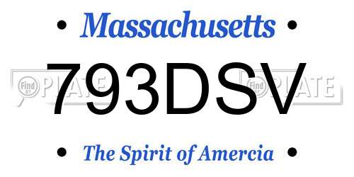 793DSV Massachusetts License Plate