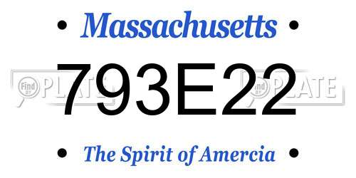 793E22 Massachusetts License Plate