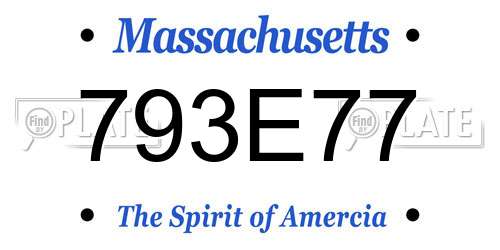 793E77 Massachusetts License Plate
