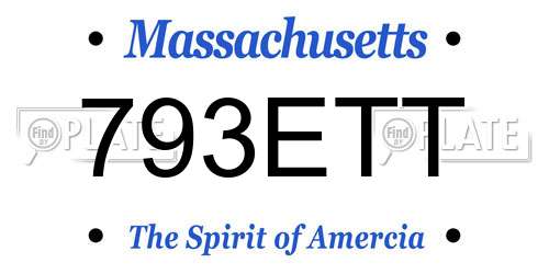 793ETT Massachusetts License Plate