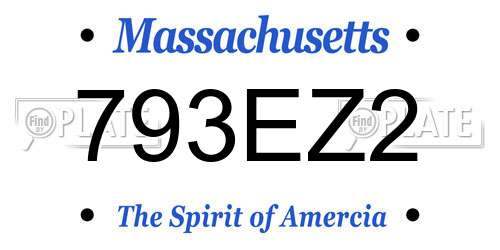 793EZ2 Massachusetts License Plate