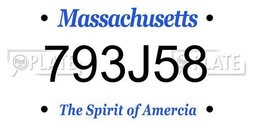793J58 Massachusetts License Plate