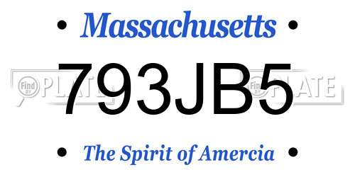 793JB5 Massachusetts License Plate