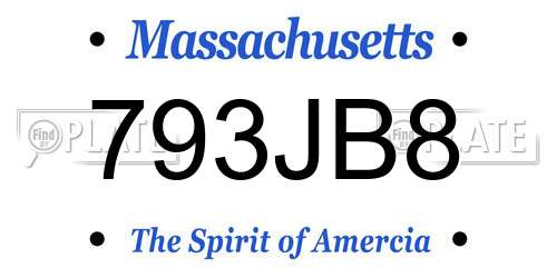793JB8 Massachusetts License Plate