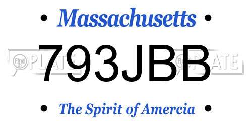 793JBB Massachusetts License Plate