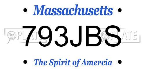 793JBS Massachusetts License Plate