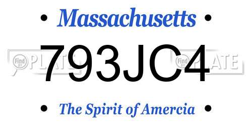793JC4 Massachusetts License Plate