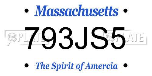 793JS5 Massachusetts License Plate