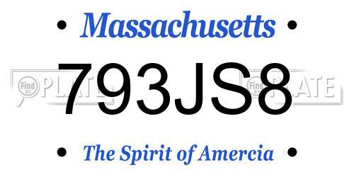 793JS8 Massachusetts License Plate
