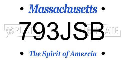 793JSB Massachusetts License Plate