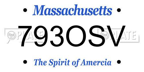 793OSV Massachusetts License Plate