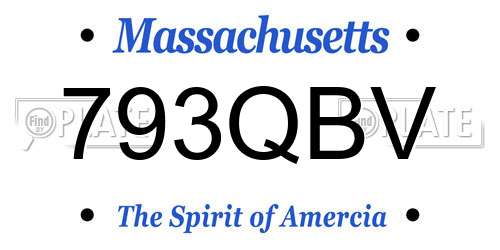 793QBV Massachusetts License Plate