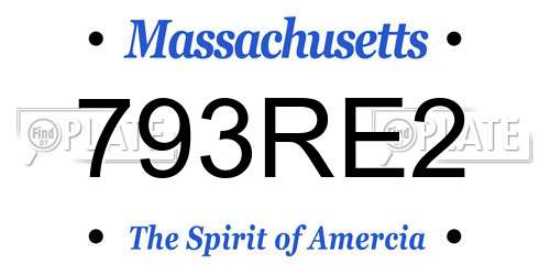 793RE2 Massachusetts License Plate