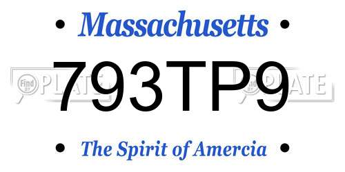 793TP9 Massachusetts License Plate