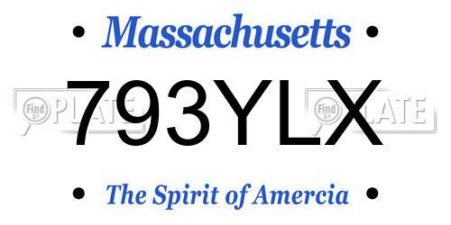 793YLX Massachusetts License Plate