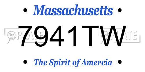7941TW Massachusetts License Plate