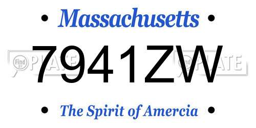 7941ZW Massachusetts License Plate