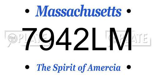 7942LM Massachusetts License Plate
