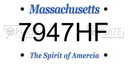 7947HF Massachusetts License Plate