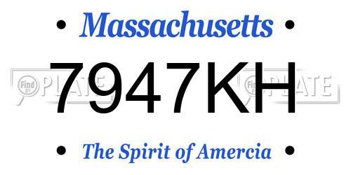 7947KH Massachusetts License Plate