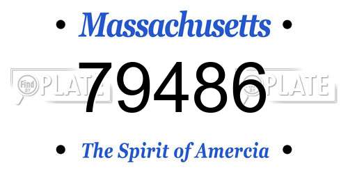 79486 Massachusetts License Plate
