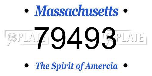 79493 Massachusetts License Plate