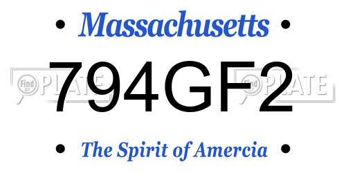 794GF2 Massachusetts License Plate